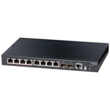 EDGECORE 8 Port Gigabit PoE+ Web Smart Pro Compact Switch. (2-port GE SFP & 8 RJ-45 ports). Power Budget: 65W. 1x RJ45 Console port. Fanless design - External Power.