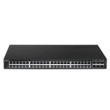 EDIMAX 54-Port Gigabit PoE+ Long Range Web Smart Switch. 48 Gigabit Ethernet PoE+ Ports and 6 10GbE SFP+ Ports. PoE up to 200m at 10Mps. Supports up to 30W per Port.