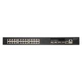 EDGECORE 24 Port Managed L2+/L3 Lite PoE Gigabit Ethernet Switch with 4 x SFP+ 10G Uplink Ports. IPv6 Management with Low Power Consumption and Fanless Design. 30 Watts PoE+.