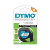 DYMO Genuine Pearl White Plast Tape for LetraTag Plastic Tape. 12mm x 4m. Tear-resistant and easy-to-use plastic labels.