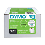 DYMO Genuine LabelWriter Shipping Labels -54mm x 101mm - 220 labels/roll - Bulk pack of 12 Rolls