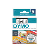 DYMO Genuine D1 Label Cassette Tape 6mm x 7M - Black on White Suitable for the Label  Manager and LabelWriter Duo label makers