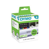 DYMO Genuine LabelWriter Address Labels (Self-Adhesive). 36mm x 89mm labels. Black Print on White. Two Rolls of 130 Labels per roll. Also Known As: 99012