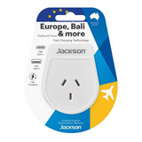 JACKSON Slim Outbound Travel Adaptor 1x USB-A and 1x USB-C (2.1A) Charging Ports. Converts NZ/AUS Plugs for use in Europe - Bali & More.