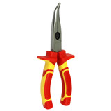 GOLDTOOL 175mm Insulated Curved Nose Pliers. Large Shoulders to Protect Against Live Contacts. Rubber Easy Grip Handles for Greater Comfort. Red/Yellow Colour