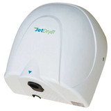 JETDRYER ECO 900W Hygienic Hand Dryer with Hands-Free Auto-Sensing. High-Speed Airflow Dries Hands in 10 Seconds. Quiet 76dBA at 1m. Easy Secure Wall-Mount. 60 Sec Auto Shut Off. IP22. 3-Pin Plug. White Colour