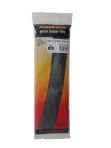 POWERFORCE Cable Tie Black UV 300mm x 4.8mm Weather Resistant Nylon. Pack of 100. Made from U.L. Approved Nylon 6/6 with Flamability Rating of UL 94V-2.