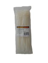 POWERFORCE Cable Tie Natural 250mm x 4.8mm Nylon Pack of 100. Made from U.L. Approved Nylon 6/6 with Flamability Rating of UL 94V-2