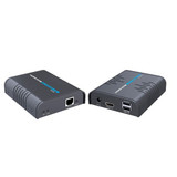 LENKENG HDMI KVM Extender Over Single Cat5E/6 Cable Up to 120M. Point to Multipoint/Point to Point. Supports USB Keyboard & Mouse Control. Supports Video Res up to 1080P@60Hz. Includes Tx & Rx Units