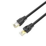 UNITEK 0.5m CAT7 Black SSTP 26AWG Patch Lead in PVC Jacket. Supports 10 Gigabit Ethernet @ 600Mhz, Gold-Plated Sheilded RJ45 Connectors. RoHS Compliant. Power over Ethernet (PoE) Compatible. C1808HBK-0.5