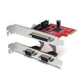 UNITEK 2 Port Serial + 1x Port Parallel PCI-E Card - Includes Low Profile Brackets.