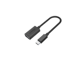 UNITEK 0.2m USB 3.0 USB-C Male to USB-A Female Cable. OD: 4.0mm, Nickel Plated, Ultra-Compact Cable, Reversible USB-C Connector, Supports Data Transfer Speed up to 5Gbps, Sync & Charging. Black Color Y-C476BK