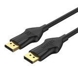 UNITEK 2m DisplayPort V1.4 Cable Supports up to 8K @60Hz - 4K @144Hz - 1440p @240Hz - 32.4Gbps Bandwidth - Latched Connectors - Flexible Cable - Gold Plated Connectors. Black.