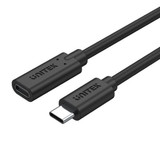 UNITEK 0.5m USB 3.1 USB-C Male to USB-C Female Extension Cable. Supports Data Transfer Speed up to 10Gbps. Reversible USB-C Connector. Supports Power Deliver - Sync & Charge. Black Colour.