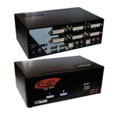 REXTRON 2 Port Dual-View DVI/USB KVM Switch with Audio -Colour Black.