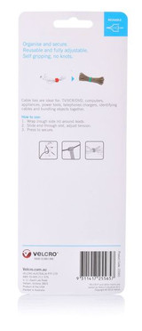 VELCRO Brand 25mm x 200mm ONE-WRAP Reusable Hook & Loop 5 Pack Cable Ties. Self Gripping Super-strong Strap Wraps Around Items of Almost any Shape. Ideal for Wire Control.