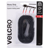 VELCRO Brand 25mm x 1m Heavy Duty Hook & Loop Tape. Designed for Attaching Items Indoors Where a Strong Bond is Required with Superior Holding Power up to 3kgs. Black Colour