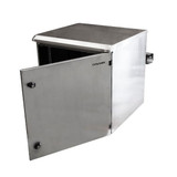 DYNAMIX 6RU Stainless Outdoor Wall Mount Cabinet (611 x 425 x 390mm). SUS316 Stainless Steel Construction. IP65 rated. Lockable Front Door. Wall mount accessories