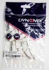 DYNAMIX WHITE RJ45 Strain Relief Boot (6.0mm Outside Diameter). 20pk bag.