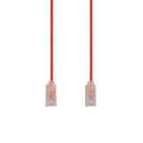 DYNAMIX 2m Cat6A 10G Red Ultra-Slim Component Level UTP Patch Lead (30AWG) with RJ45 Unshielded Gold Plated Connectors. Supports PoE IEEE 802.3af (15.4W).