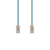DYNAMIX 0.5m Cat6A 10G Blue Ultra-Slim Component Level UTP Patch Lead (30AWG) with RJ45 Unshielded Gold Plated Connectors. Supports PoE IEEE 802.3af (15.4W).