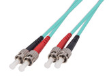 DYNAMIX 4M 50u ST/ST OM3 Fibre Lead (Duplex, Multimode) Aqua LSZH Jacket