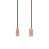 DYNAMIX 0.25m Cat6A 10G Red Ultra-Slim Component Level UTP Patch Lead (30AWG) with RJ45 Unshielded Gold Plated Connectors. Supports PoE IEEE 802.3af (15.4W).