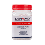 DYNAMIX RJ14 Plug 200pc Jar, 4P4C Modular Plug. 6 micron.
