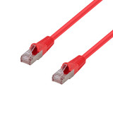 DYNAMIX 15m Cat6A S/FTP Red Slimline Shielded 10G Patch Lead. 26AWG (Cat6 Augmented) 500MHz with Gold Plate Connectors.