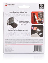 VELCRO Brand 50mm x 2.5m Adhesive Heavy Duty Hook & Loop Roll/Tape. Designed for Hanging & Attaching Items at Home Or Work. Cut to Size. Superior Holding Strength up to 3kg Black Colour.