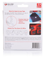 VELCRO Brand 25mm x 2.5m Stick on Hook & Loop Roll/Tape. Designed for Hanging & Attaching Items at Home Or Work. Cut to Size. Holds up to 1kg. White Colour.