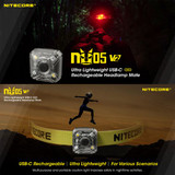 Nitecore Nu05 V2 Mini Usb Head Torch