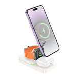 Hoco 15W 3-in-1 Magnetic Wireless Fast Charger with Foldable Stand (CQ10) White