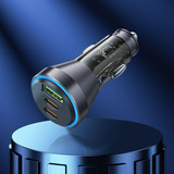 Hoco 60W 3 Ports PD+QC Super Fast Car Charger w/ 2x USB C & 1x USB A (NZ12D)