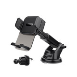 PROMATE Secure Smartphone Holder with Multiple Mounting Options. Secure Anti-slip. 2in1 Kit for Dashboard, Windshield & AC Vent. Extendable Arm. 