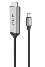 UNITEK 1.8m USB-C to HDMI cable. Premium  Audio Video UltraHD. Gold Plated Connectors. Supports Max Res up to 4K@60Hz (4096X2160). Plug & Play. Grey Colour 