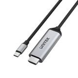 UNITEK 1.8m USB-C to HDMI cable. Premium  Audio Video UltraHD. Gold Plated Connectors. Supports Max Res up to 4K@60Hz (4096X2160). Plug & Play. Grey Colour 