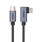 UNITEK 5m USB-C to Right Angled 90 Degree USB-C Connector. Supports 100W PD Fast Charging & USB PD3.0/ QC3.0. Supports 20/5A. Data Transfer Speed up to 480Mbps. Aluminium Alloy/Space Grey.