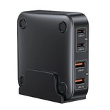 UNITEK 70W Desktop GaN Charging Station with 2x USB-C PD Ports & 2x USB-A QC3.0 Ports. Built-in Smart Protection. Includes Slim Cradle. Charge 4 Devices Simultaneously. 1.5m Power Cord. Black Colour