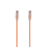 DYNAMIX 3m Cat6A 10G Orange Ultra-Slim Component Level UTP Patch Lead (30AWG) with RJ45 Unshielded Gold Plated Connectors. Supports PoE IEEE 802.3af (15.4W). 