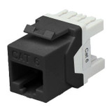 DYNAMIX Cat6 UTP Keystone RJ45 Jack for 110 Face Plate. T568A/B Wiring. 180 Jack. Colour Black.   