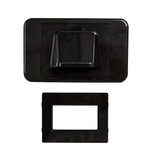 AMDEX Combination Flush & Bullnose Cable Management Wall Plate With Brush. Black Colour   