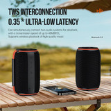 Vipfan 15W Bluetooth Speaker W/ Led Ring Light, Ipx6 Waterproof (Bs07)