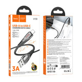 Hoco 3A Nylon Braided Metallic USB Cable - Type C (U133)