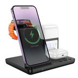 Hoco 15W 3-In-1 Wireless Fast Charger With Night Lamp (Cq9) Black