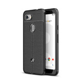 Google Pixel 3a      Leather Texture Case    Black