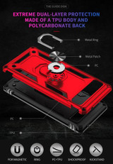 Google Pixel 6a      Military Armour Ring Case    Red