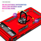 Google Pixel 6a      Military Armour Ring Case    Red