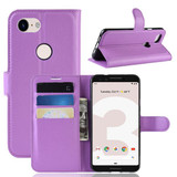 Google Pixel 3A      Pu Wallet Case    [Purple]