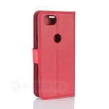 Google Pixel 2      Pu Wallet Case    [Red]